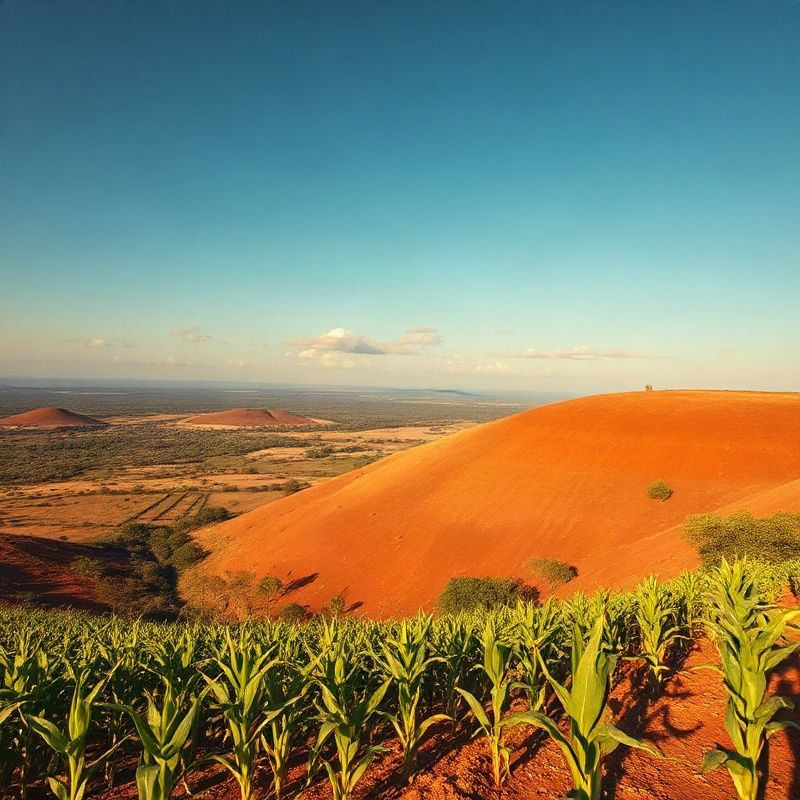 Fertile agricultural land on the Cherangany slopes with maize crops