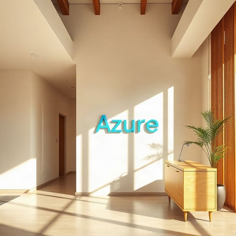 Clean modern Kenyan office reception with azure signage and natural daylight